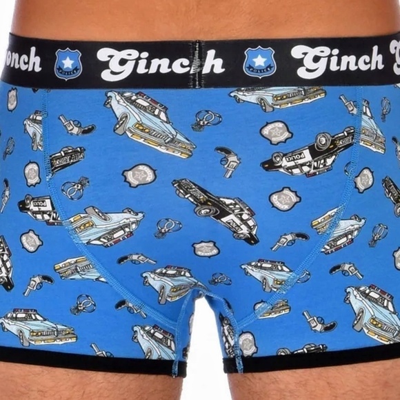 GINCH Gonch Patrol Statement Graphic Underwear Trunk Briefs Police Handcuffs NIP - Picture 5 of 9